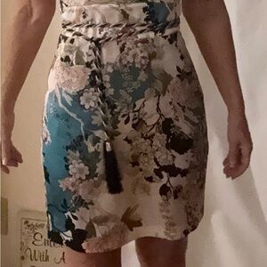 Guess Floral Mini Dress in Blue and Cream